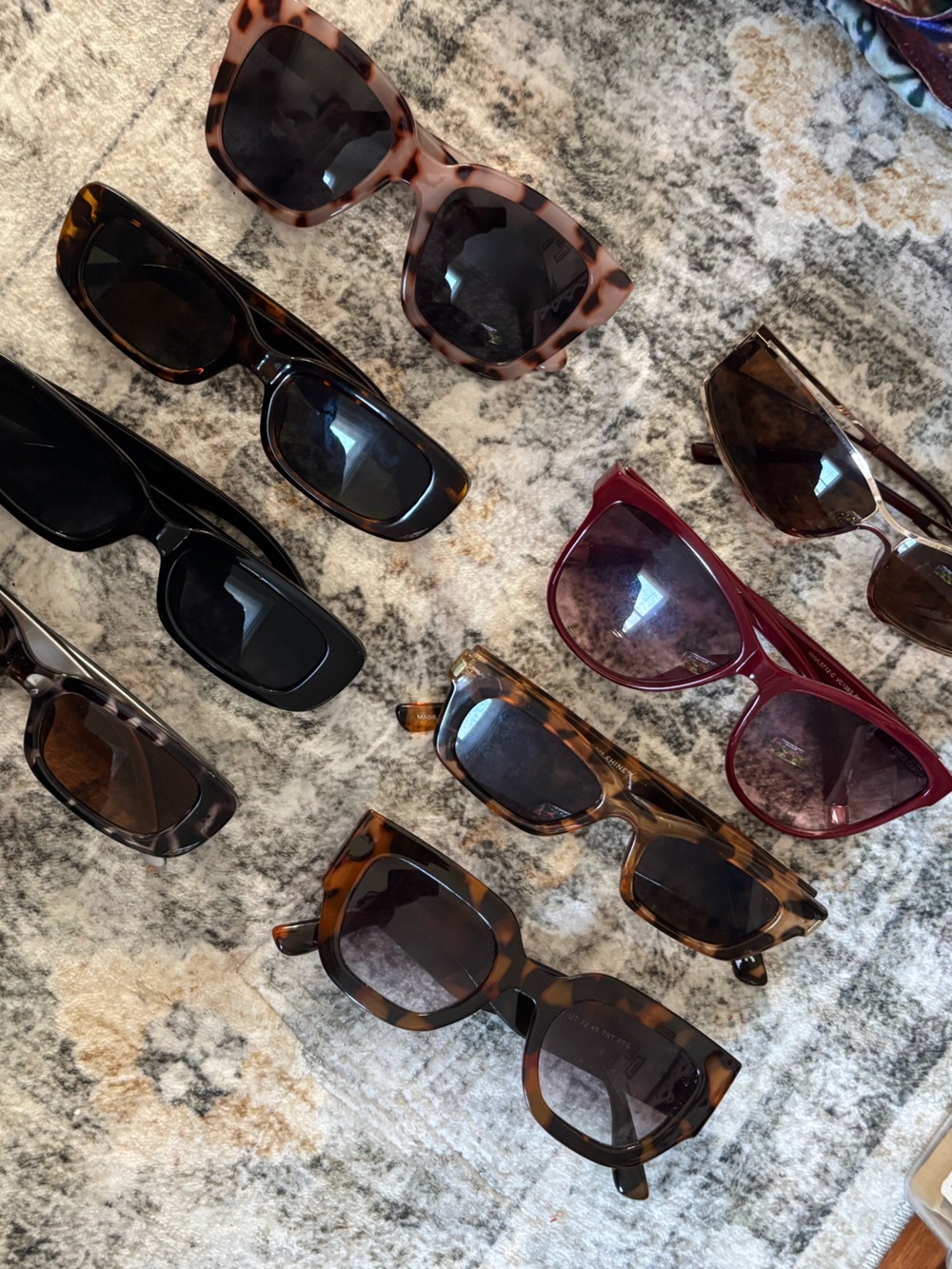 BUNDLE Women's Sunglasses Assorted Tortoiseshell, Black & Burgundy Styles